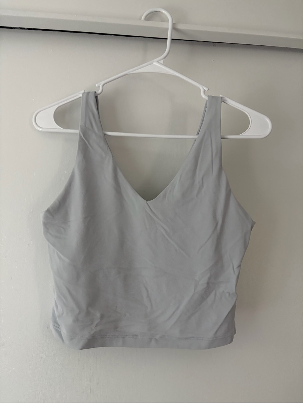 Athleta Pale Gray Racerback Sports Bra